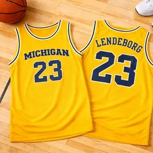 Michigan Basketball Team Jersey, Custom Name Michigan Basketball, Michigan Fan Lover Basketball Mesh Shirt - Unisex Sleeveless Jersey with Reinforced Binding & All-Over Sublimation Print