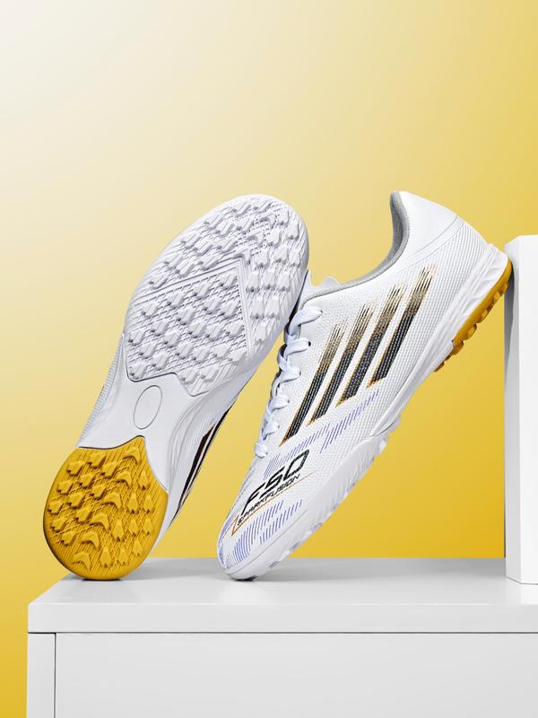 Unisex's Letter Print Low Top Spike Football Shoes, Breathable Comfortable Football Cleats, Football Training Shoes, Football Boots, Soccer Shoes for All Seasons