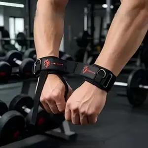 EKKOVISION Non-Slip Deadlift Wrist Straps Adjustable D-Ring Padded Wrist Support Straps Lightweight Portable Gym Training Gear Boost Grip For Pull Up Row Weight Lifting Men Women Fitness Lovers