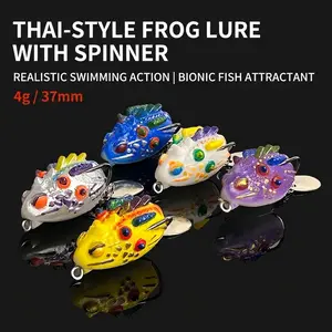 5Pcs Floating Hollow Body Frog Lure Set, Soft Topwater Fishing Lures with Weedless Hooks, Realistic Frog Baits for Bass, Snakehead, and Pike, 3D Simulation Surface Baits Kit