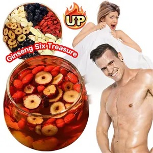 Kidney Nourishing Tea Formula Ginseng Five Treasure TeaBlended Fragrant Tea, Five Treasures Tea, Red Date and Goji Berry Tea, Suitable for Both Men and Women, Natural Herbal Ingredients, Traditional Organic Wellness Drink