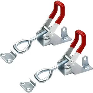 Heavy Duty Toggle Clamp Latch 2 PCS Adjustable Latch Hardware 551Lbs Holding Capacity Quick Release Pull Clamp for Box Case Trunk Galvanized Iron