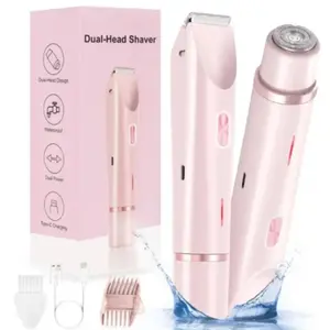 Glowshave 2-In-1 Bikini Razor, Ipx7 Waterproof Dry/wet Electric Body Trimmer, Non-Button Cell Lithium Battery, Women's Shaving Tool