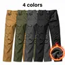 HOMUG Windproof Warm Men's Outdoor Military Tactical Pants Soft Shell Fleece Lined Solid Color Sports Style Regular Fit Mid Waist Woven Fabric with Pockets No Belt Casual Weekend Wear Autumn Winter Season
