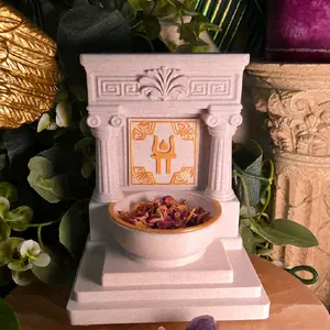 Mini Hestia Altar 5 Inch Goddess Shrine Eternal Flame Hearth Witchcraft Altar Decor Pagan Gift