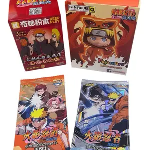 The Naruto Collect Bundle - Includes (4) Blind Items - Pajamars Figure, Keepley Building Blocks mini figure and Kayou Trading Card Packs.