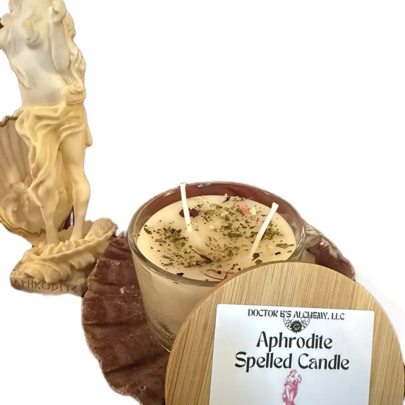 Aphrodite Spelled Beeswax Candle to Honor the Goddess 4oz