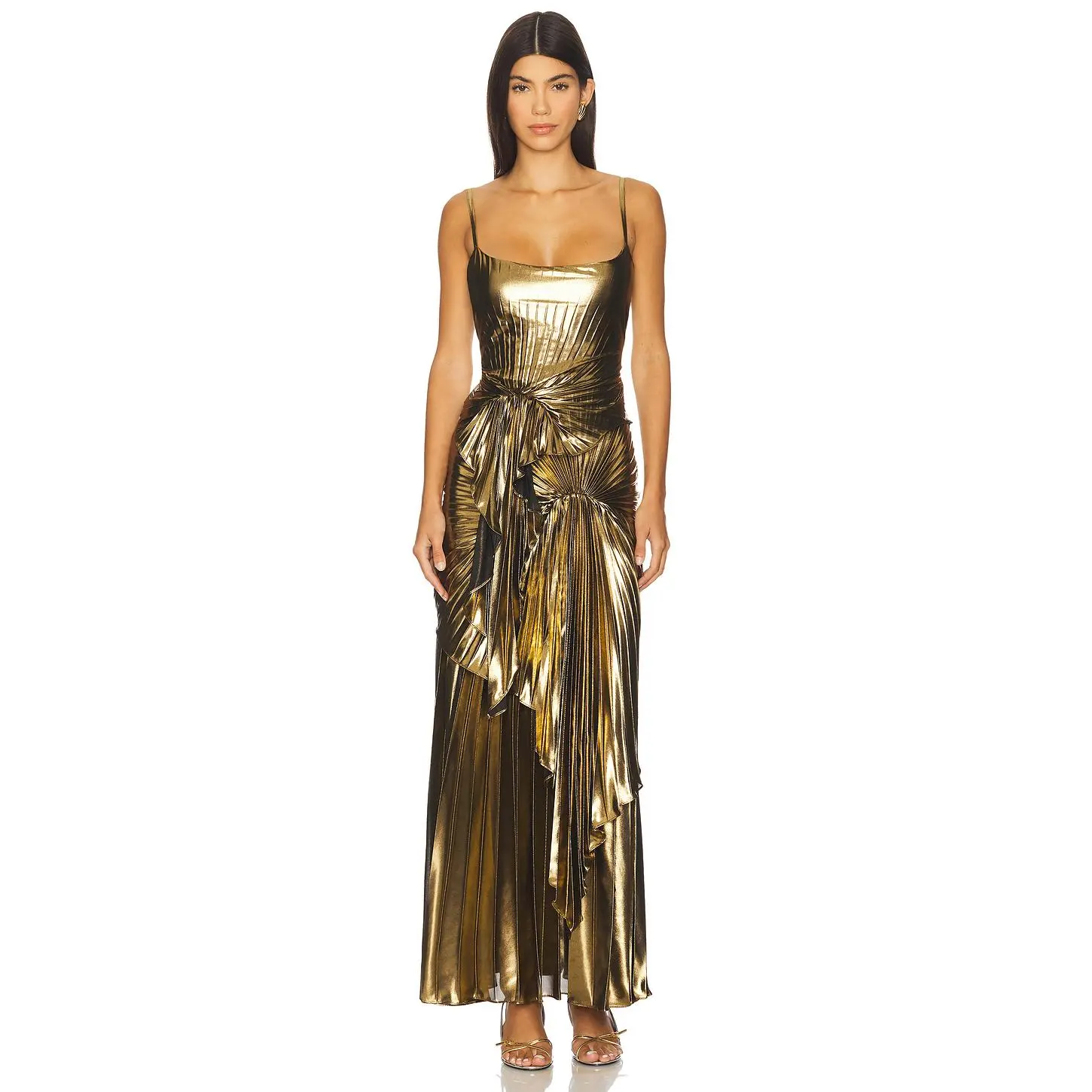 Georgia Hardinge Torrent Dress Floorlength Metallic in Gold