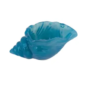 Handmade Resin Seashell Trinket Dish in Vibrant Blue 2 Options for Decorative Storage
