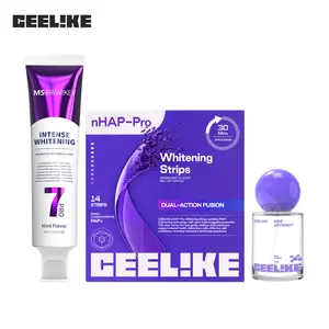 Ceelike All-Purple Whitening Set Strips + Toothpaste + Oral Spray | 3-in-1 Teeth Whitening Kit