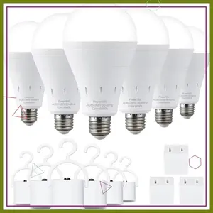 6 Pack Rechargeable Emergency Light Bulbs Battery Powered LED E26 120V 9W for Power Outage Camping Hurricane Ready Essential Lighting Solution