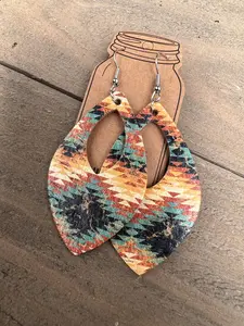 Rustic Aztec Teardrop Earring