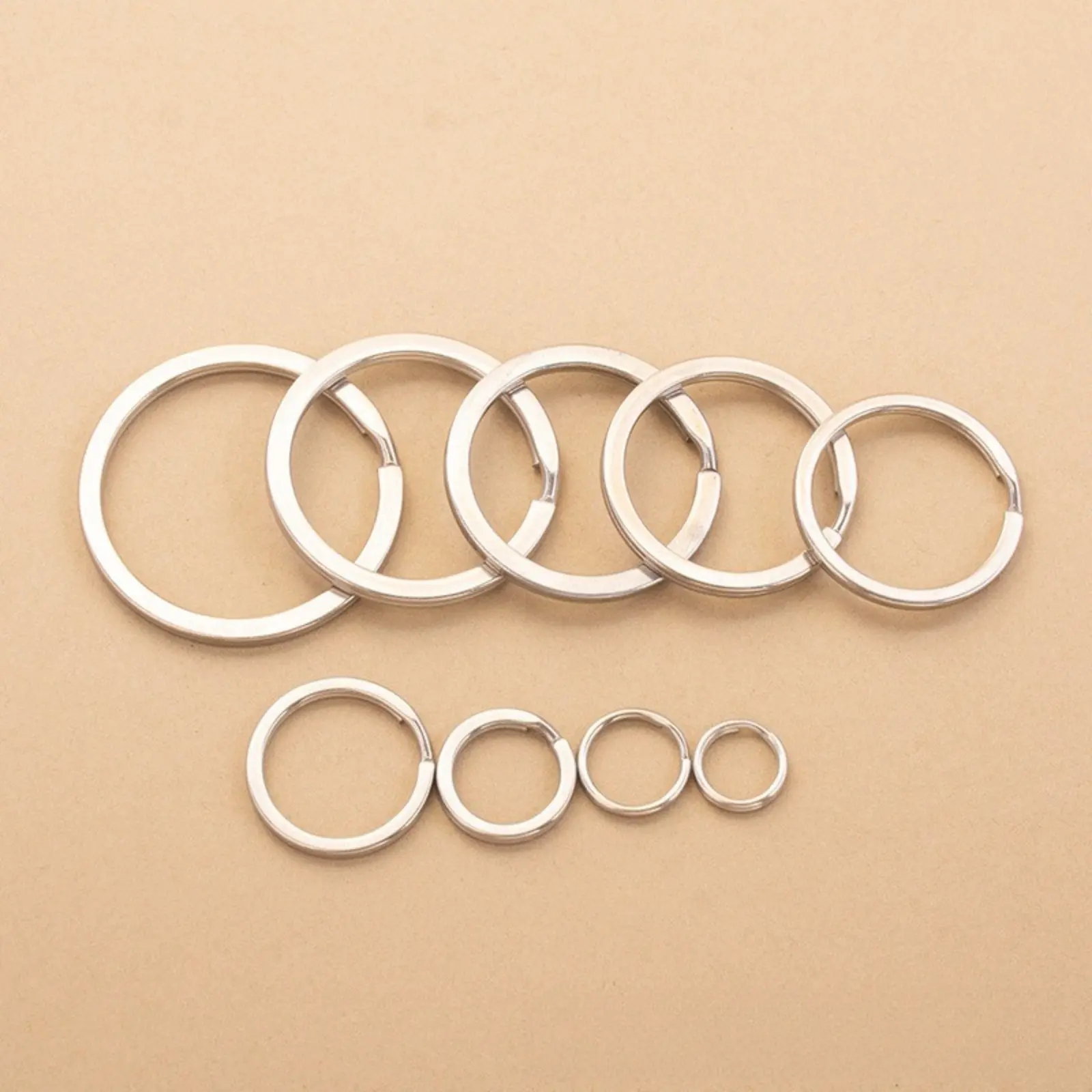 Stainless Steel Split Ring Keychain - Durable Metal Component for Sports & Outdoor Accessories