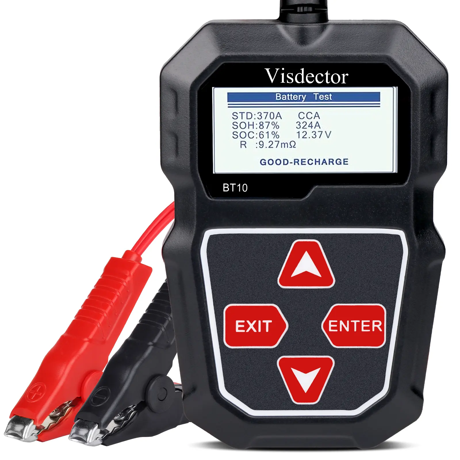Visdector BT10 Car Battery Tester, 12V 100-2000 CCA Automotive Battery Load Tester, Cranking & Charging Test, Digital Auto Battery Analyzer
