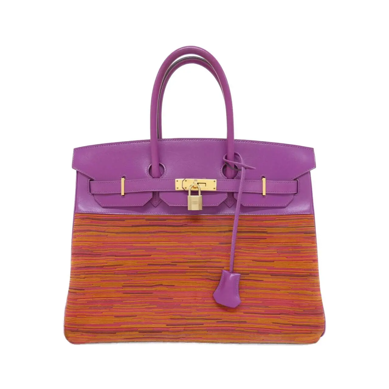 Pre-owned HERMÈS Calfskin Shoulder Bags Hermes Birkin35 Vibrato Box Calf Bag
