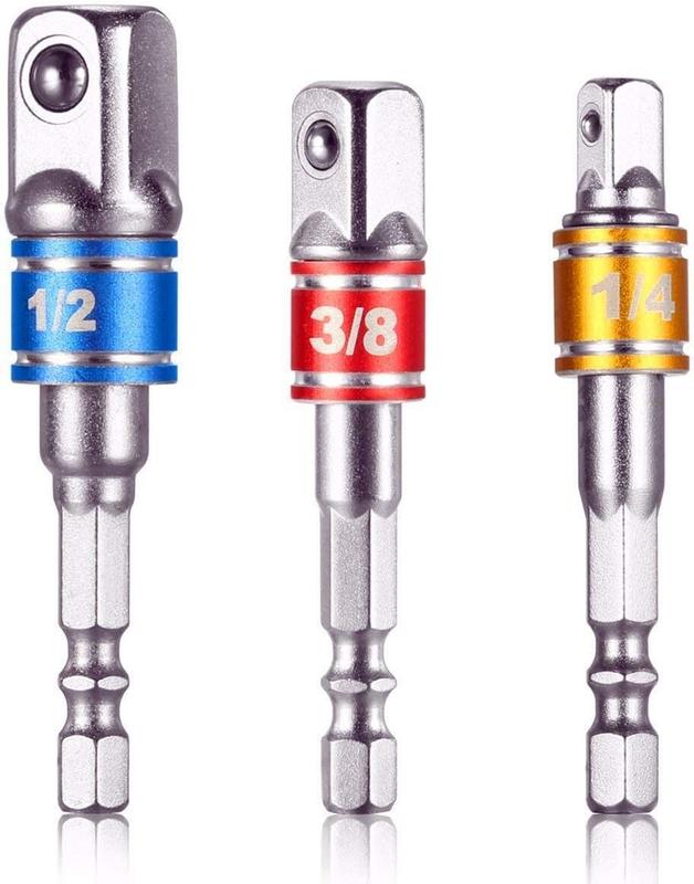 Impact Grade Socket Adapter/Extension Set Turns Power Drill Into High ...