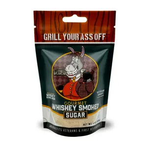 Grill Your Ass Off Whiskey Smoked Sugar - 4oz Sweet & Smoky Cane Sugar for Baking, Cocktails & BBQ - Flavor-Infused Sugar