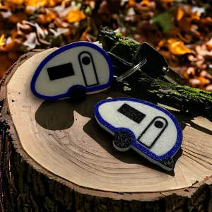 2 Pack Color Customizeable Teardrop Camper-Inspired 3D Printed Keychain Tab Trailer for Outdoor People
