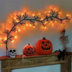6 Ft 54 LED Pumpkin Halloween Scary Decorations Home Indoor Wall