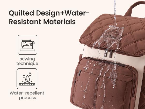 LOVEVOOK Diaper Bag Backpack With Pocket For Large Capacity Cup,Multi-Function Baby Travel Bag For Mom Dad,Waterproof Baby Bag for Boys Girls with Changing Pad,Insulated Bag,Stroller Straps,Brown