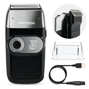 PRITECH Foil and Bald Shavers 2 in 1 Electric Shaver for Men Foil Blade and PopupTrimmer with Rechargeable 3 Adjustable Speeds Men's Shaver
