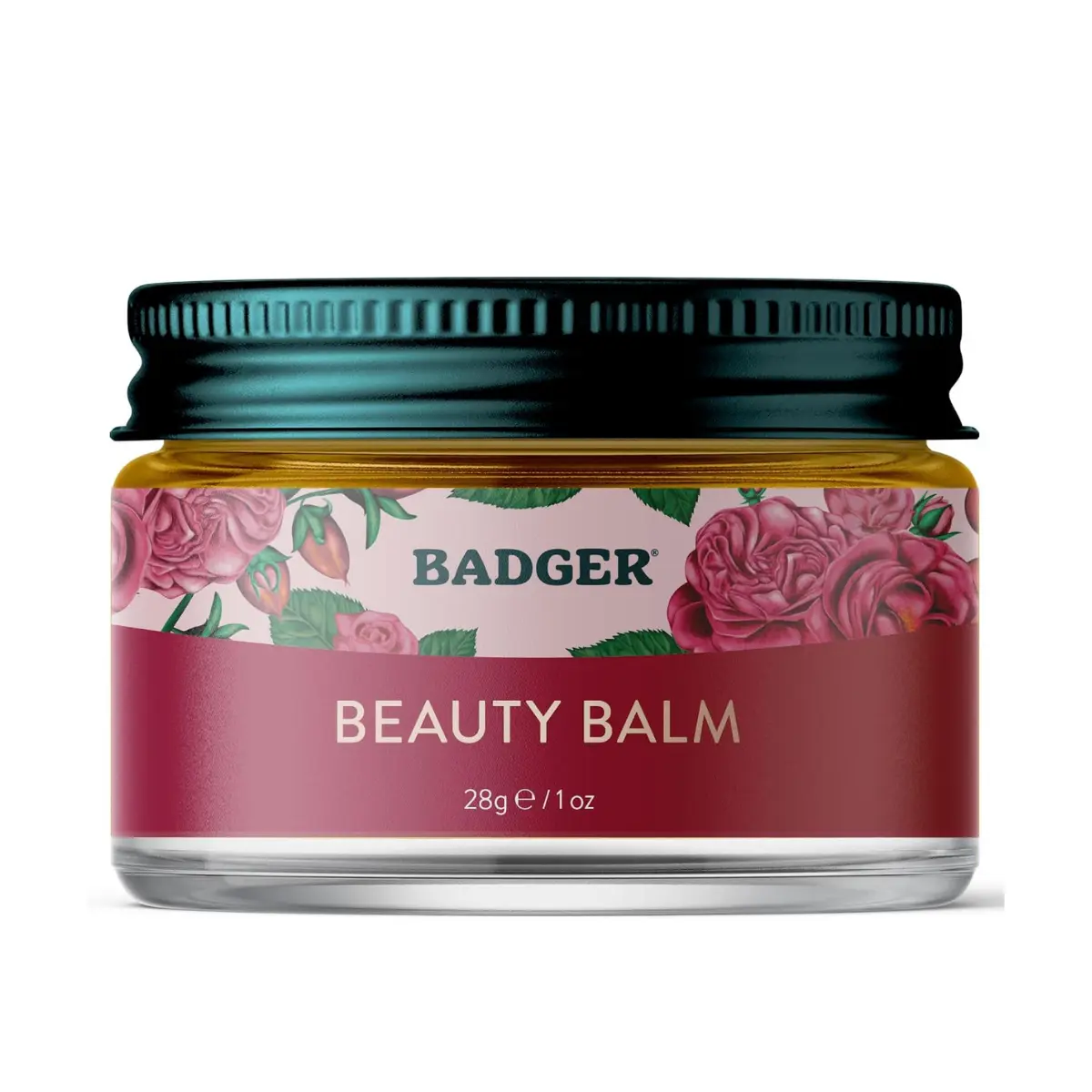Badger Organic Rose Beauty Balm, Face Neck & Hands, 1 oz Jar | Nourishing Treatment, Pure Rose Essential Oil, Intensive Long Lasting Moisturizer, Rose face balm, Rose beauty treatment