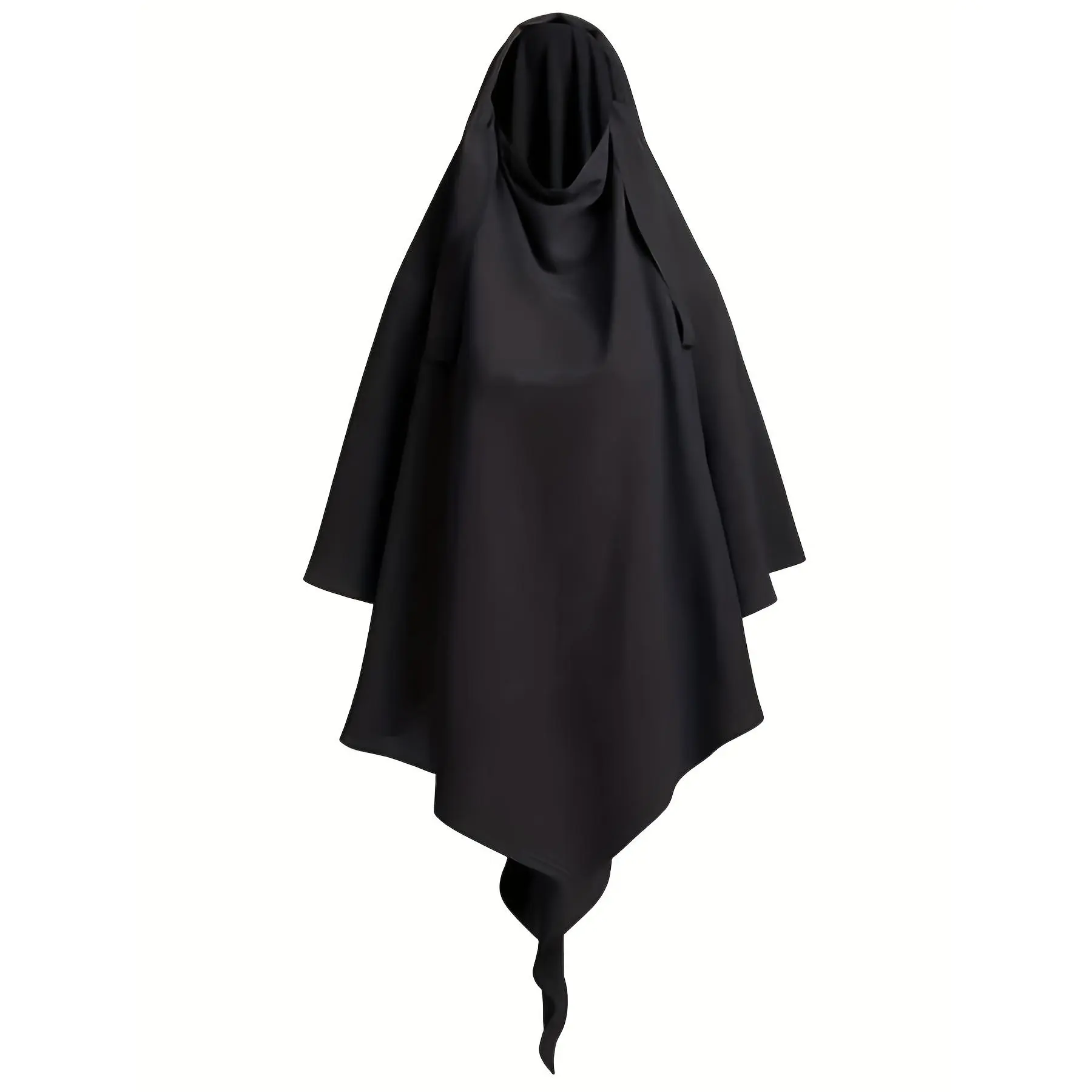 Women's Solid-Color All-Seasons Woven Polyester Abaya Hijab - No Printing, No Elasticity, No Sheer Large Instant Head Wrap Shawl Khimar for Ramadan, Hand Wash Only, Do Not Dry Clean, Woven Fabric