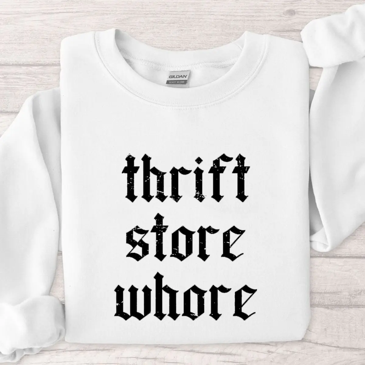 Thrift Store Babe Sweatshirt, Funny Vintage Aesthetic Pullover, Edgy Streetwear Crewneck, Trendy Gift for Thrift Lovers