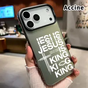 Phone Case for iPhone 17 16 15 14 Pro Max 13 12 11 XR XS Plus Air E Jesus King Symbol Pattern Matte Shockproof Anti-Scratch Stylish Smartphone Cover Cellphone Protective