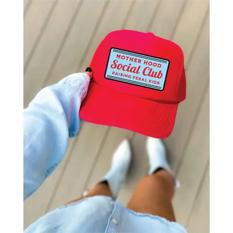 Motherhood Social Club Red Trucker Hat