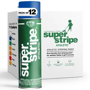 Fox Valley Athletic Field Marking Spray Paint — 18 oz (Pack of 12), Easy-to-Use Water-Based Grass and Turf Field Marking Paint — Ideal for Tennis, Basketball Courts and Athletic Fields