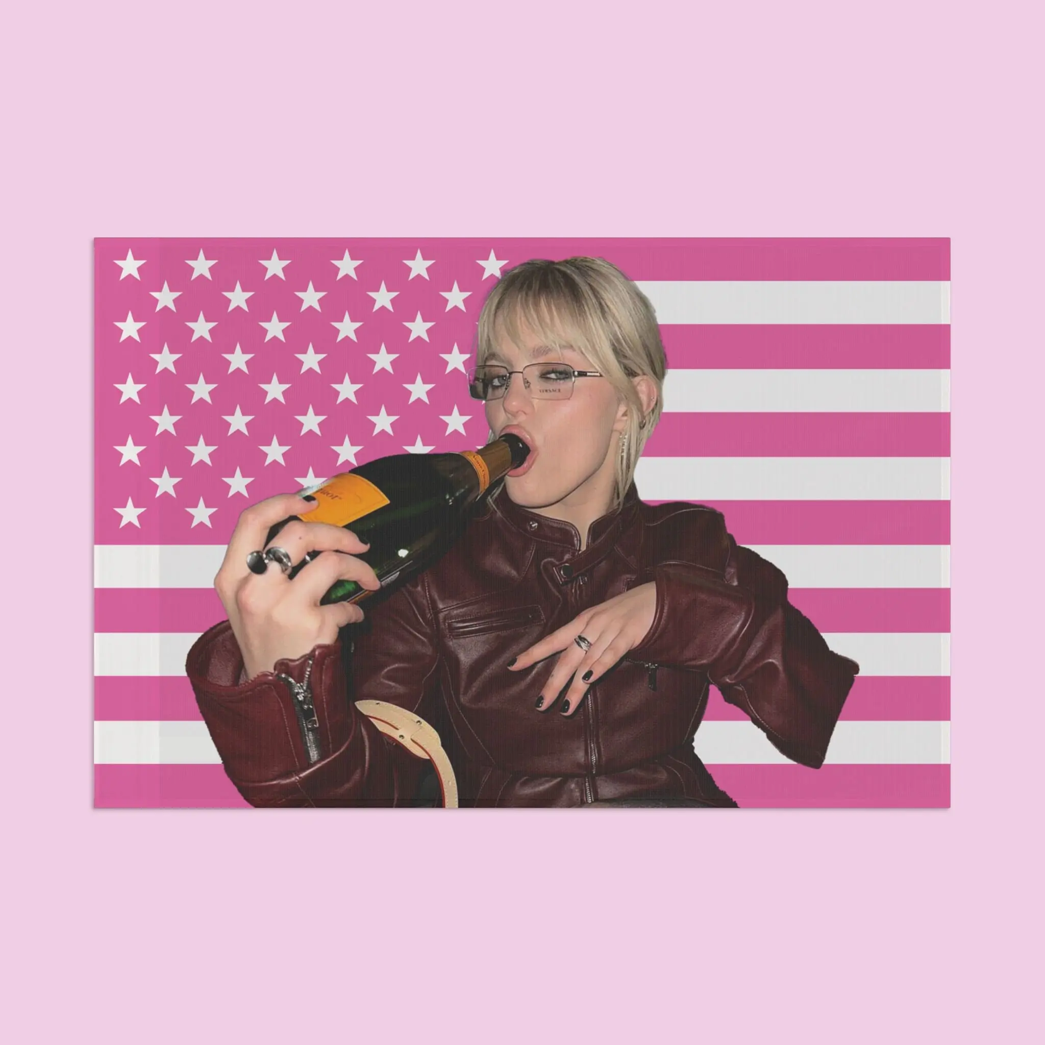 Ren/ee Rapp Lesbian Flag - Pink USA Sapphic Banner | Renee Rapp Merch, Fan Decor, Music Artist Gift 3x5ft Celebrity USA Flag Tapestry for Wall hanging, College Dorm, Living Room, Bed Room, Home Decor