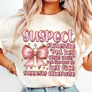 Suspect Claims She Has Too Much To Do But Lays Down to Nap, Suspect Claims T-shirt, Trending Png, Preppy Digital Download