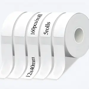 A set of 800 labels in 5 rolls, made of white thermal paper with black text and white background, (12Mmx40Mm/0.47X1.57In), Each roll contains 160 labels, excluding batteries, electronic components, or motherboards,