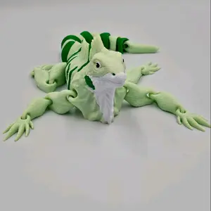 Articulated Iguana Fidget Figure – Mint & Forest Green
