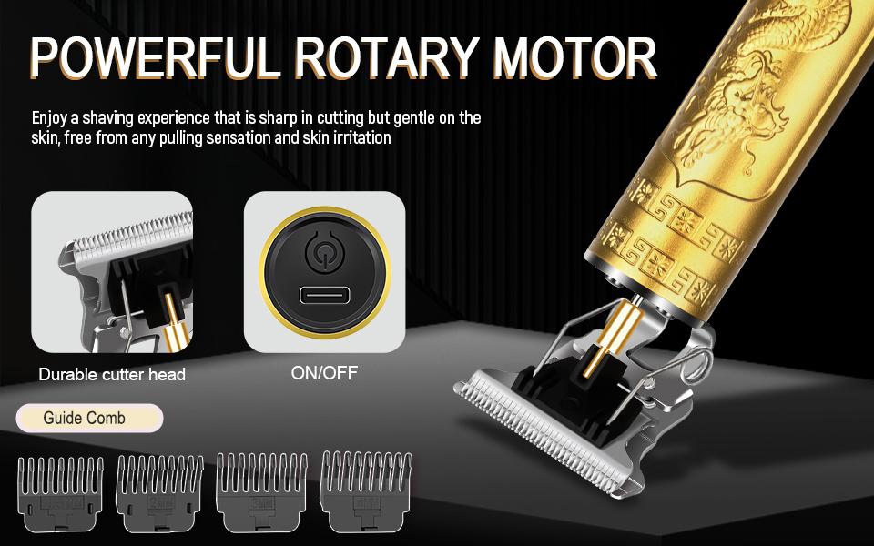 LQT Professional 2-in-1 Men's Hair Clipper & Beard Trimmer Set, Cordless Electric Haircut Kit with LCD Display, Dragon Engraved Detail Trimmer, Complete Barber Grooming Kit for Fades, Edges