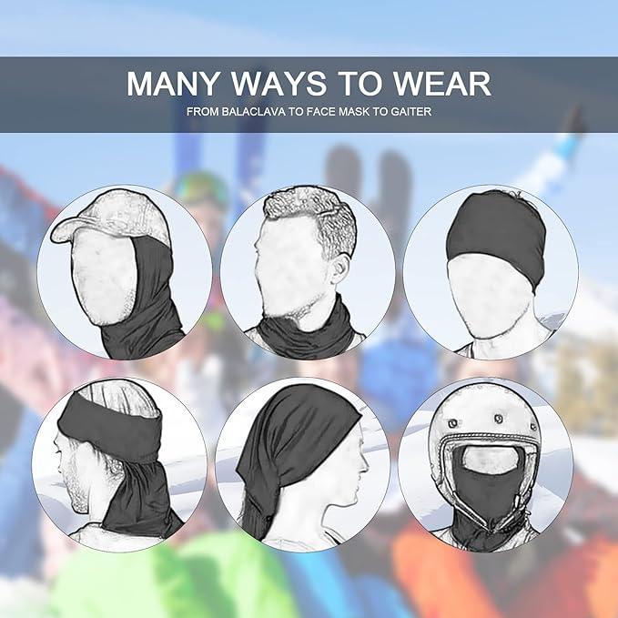 Balaclava Ski Mask Head Mask Full Face Mask Windproof Face Cover Sun UV Protection Scarf Men Women Outdoor Sport Cycling Cap Black 1 Pack