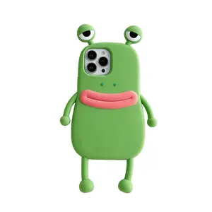 Funny Big Eye Frog for iP16/15/14/13 Stereoscopic Silicone Phone Case