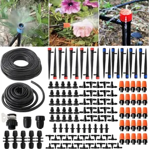 226FT Greenhouse  Drip Irrigation Kit Automatic Irrigation System Patio Misting  Watering System with 1/4 inch 1/2 inch Blank Distribution Tubing Hose Adjustable Nozzle Emitters Sprinkler
