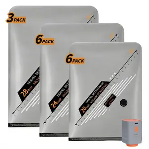 【2026 Upgraded】New Vacuum Packing Pump Storage Bags-Rechargeable Wireless Mini Pump Travel Storage Bags Set - 20 Pack Portable Space Saver Bags for Travel & Home - Vacuum Compression Packing Seal for Clothes, Blankets, Seasonal Storage Organiser