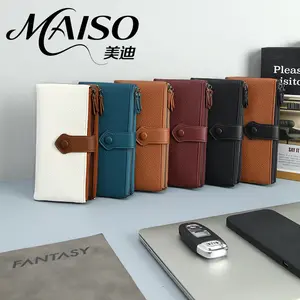 Qianlai New RFID Anti-theft PU Women's 80% off Long Wallet Double Zipper Multi-card Slot Card Holder ID Holder Phone Bag