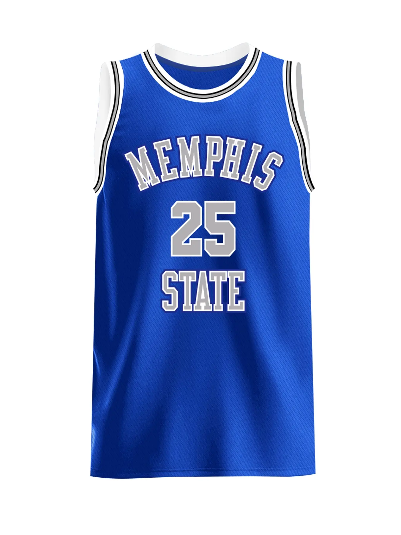Men's Basketball Throwback Jersey 25 Blue Vintage Embroidered Casual Training T-Shirt, Jersey Tee, Sport V Neck Short Sleeve, Loose Fit, All Seasons, Sports Top, Athletic Active Tops, Embroidered Sportswear Top