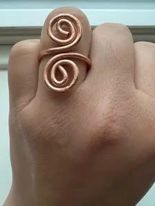 Handmade Adjustable Copper Spiral Ring – Unisex Copper Wire Jewelry