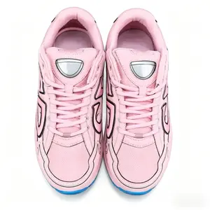 Vibrant Pink  Blue Color Pop Chunky Sneakers with Breathable Mesh, Durable Outsole & Bold Stitching for Y2K Inspired Fashion
