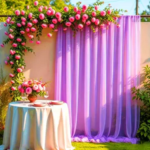 Elegant Transparent Curtain Set of 2, Perfect for Baptism, Wedding, Bridal Shower, Gender Reveal, Indoor Outdoor Decor, Wedding Arch Backdrop, Wedding Party Backdrop, Wedding Arched Backdrop