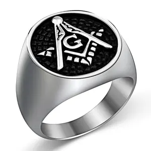 Simple Retro Style AG Letter Stainless Steel Men's Ring for Daily, Party, and Fashionable Men's Accessories