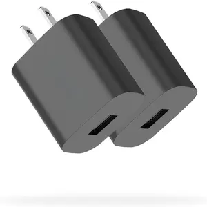 USB Wall Charger 5V 2A Power Adapter for , iPad, , Tablet, iPod, Kindle and  (Black 2Pack)