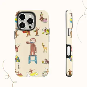 Monkey Element Puzzle Phone Case, Vivid Side Print, Dual Layer PC+tpu, Shockproof, Fade-Resistant, Fits iPhone & Samsung Models