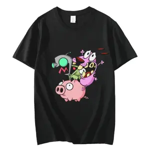 Funny invader Zim cartoon pattern summer casual T-shirt for men and women