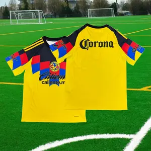 2526 Club America Home Yellow Retro Short Sleeve Jersey Football  Soccer Jerseys Liga Mx